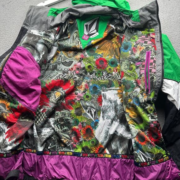 Volcom Nimbus Snowboard Ski Green White Black Blast Jacket Men XL Hooded G065008 - Picture 6 of 16